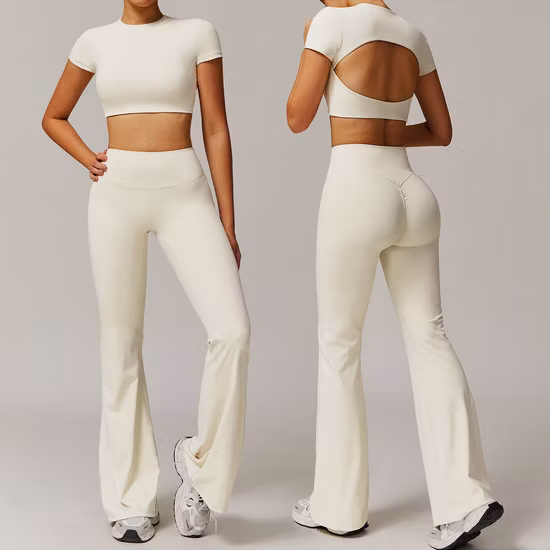 女性 ワークアウト 2 ピース フィットネスウェア ジム スポーツ アクティブウェア ヨガ セット