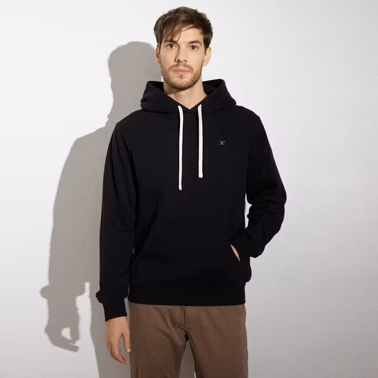 プルオーバー刺繍スウェットパーカーメンズクロップトップパーカー